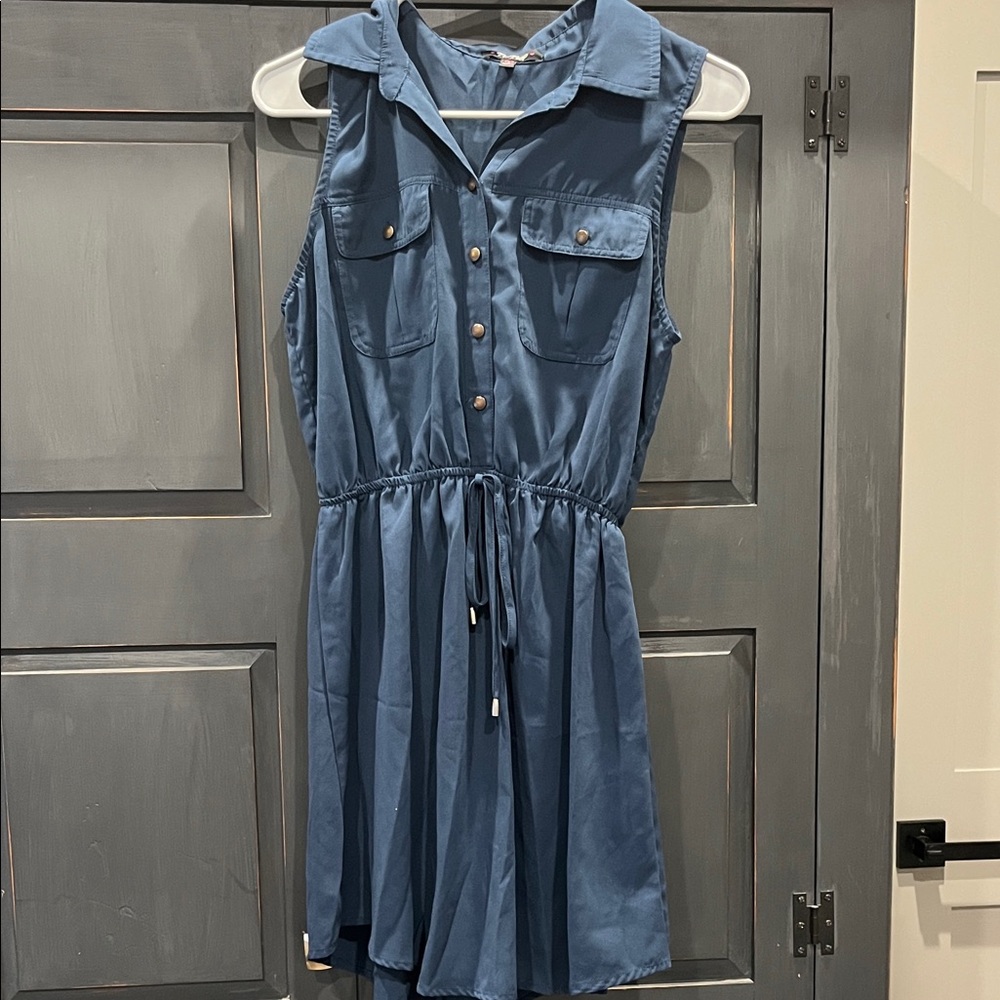 BeBop Blue Sleeveless Midi Dress